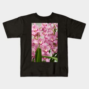 Pink Cymbidium Orchids Kids T-Shirt